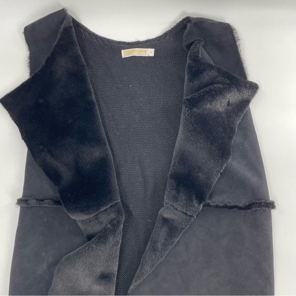 Christina Faux Fur and Suede Long Sweater Vest, L - Picture 3 of 8